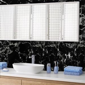 Arthome Black Marble Contact Paper,15.7"x120" Self Adhesive Wallpaper,Peel and Stick Black Paper Removable Decorative Film for Desk,Kitchen,Countertop,Cabinet,Shelf Liner,Waterproof Vinyl sticker by Arthome WALL DECOR