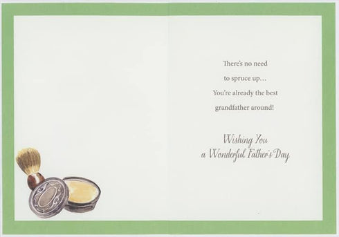Father's Day Card for Grandfather with Razor and Comb Design