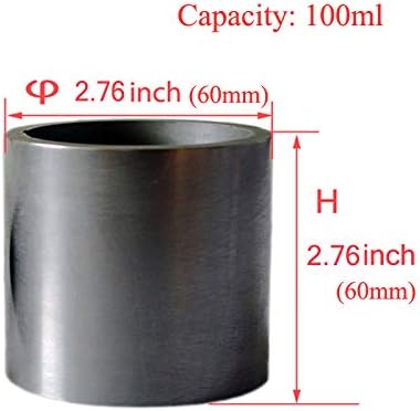 Gold Silver Copper Smelting Graphite Crucible Cup with Lid Lab Supply (60X60MM)