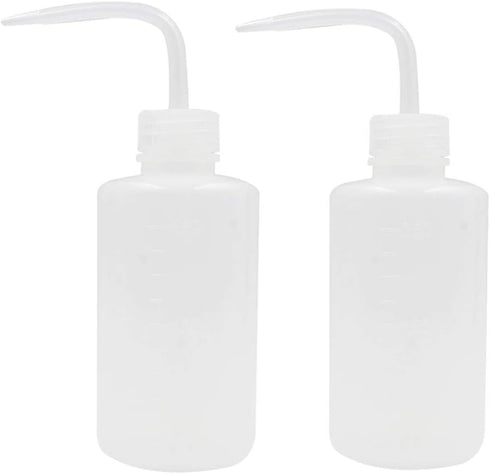 Yuelong 2Pcs Plastic Squeeze Bottle, 250ml Safety Wash Bottle with Scale Labels for Medical Use