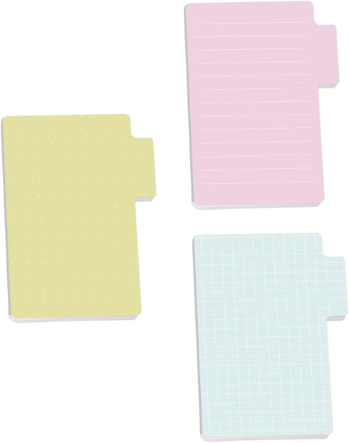 Pastel Tab Shaped Sticky Note Pad Assortment, Set of 3 To Do Pads, 3.5" x 5", 50 Sheets Per Pad, Made in USA