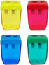 AUSTARK 4Pcs Manual Pencil Sharpeners for Kids & Adults - Dual Hole Handheld Sharpener, Back to School Supplies