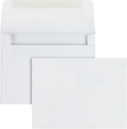 Quality Park A2 Invitation Envelopes, 4-3/8" x 5-3/4", 24 lb. White Wove, 100/Box, Gummed Closure