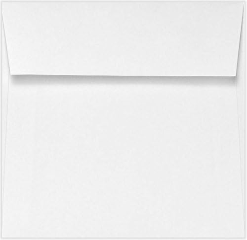 LUXPaper Square Invitation Envelopes | Peel & Press | 6 1/2" x 6 1/2" | Bright White | 70lb. Text | 50 Qty