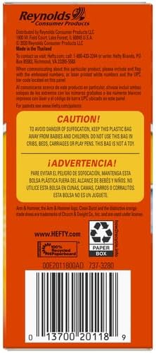 4 26 Count Hefty Small Garbage Bags, Flap Tie, Clean Burst Scent, Gallon