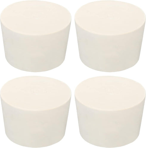 MECCANIXITY Rubber Tapered Plug 43mm to 50mm Solid Test Tubes Bungs Stopper White for Lab Home, 4 Pieces