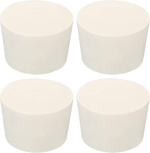 MECCANIXITY Rubber Tapered Plug 43mm to 50mm Solid Test Tubes Bungs Stopper White for Lab Home, 4 Pieces