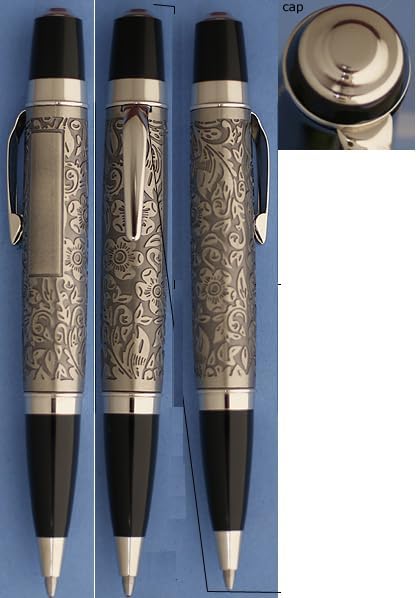 Botanical Ballpoint Pen with Flower Design, Takes Parker Type Refills, Durable