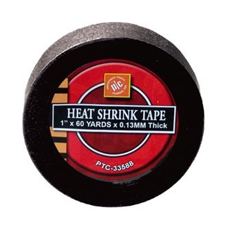 1 inch x 180 feet Black Heat Shrink Tape Non Adhesive (A)