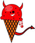 3dRose 12 Inch Cute Kawaii Devil Ice Cream Cone Ceramic Tile