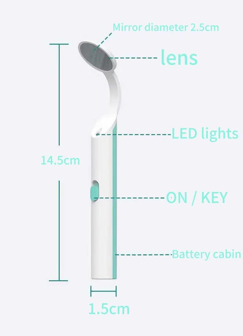 Dental Mirror for Teeth with Light,Inspection LED Tooth Mirror,Anti-Fog Mouth Mirror,Dentist Mirror for Inside Mouth