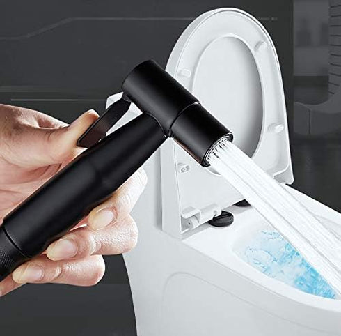 Handheld Bidet Sprayer for Toilet Portable Pet Shower Toilet Water Sprayer Seat Bidet Attachment Bathroom Stainless Steel Spray for Personal Hygiene (Bidet sprayer head, Black) by Fat-Cattie