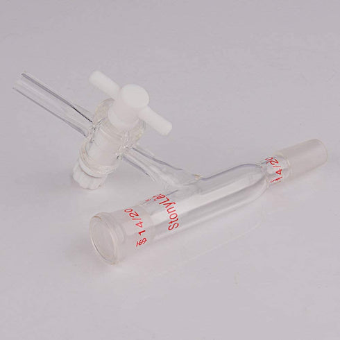 stonylab Glass Connecting Adapter with PTFE Stopcock, Borosilicate Glass 14/20 Flow Control Adapter