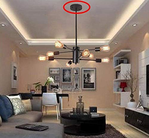 2-Pack 4.7" 120mm 20mm binifiMux x Black Lamp Holder Ceiling Canopy Kit Ceiling Plate Chassis Base Pendant Light