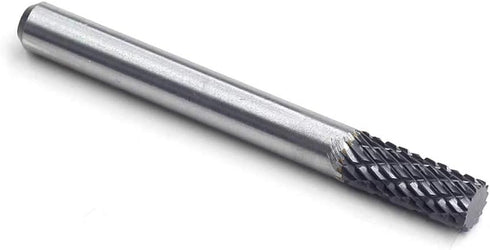 YUFU Solid Carbide Burr SA-1, Cylindrical Shape Double Cut Rotary Burrs File, 1/4 Inch Cutter Dia X 5/8 Inch Cutter