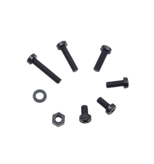 Metric M6 Nylon Phillips Pan Head Screws Nuts Flat Washers Assortment Kit (Black)