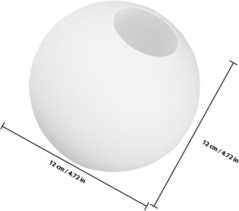 120mm Homoyoyo Frosted Milk Glass Globe Lamp Shade Replacement, round Ball Light Fixture Cover for Pendant, Ceiling