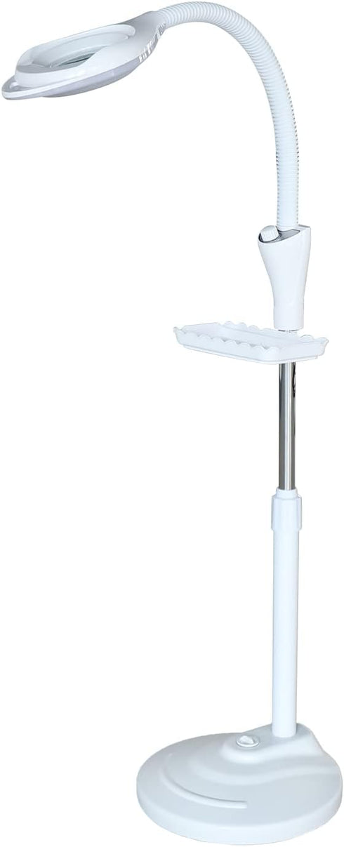 RustyVioum 16x Magnifying Lamp LED Magnifier Light Diopter LED Magnifying Floor Stand Lamp Adjustable Arm and Rolling