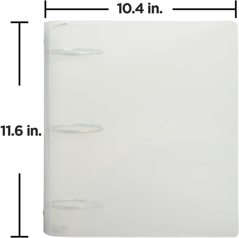 JAM PAPER Plastic 3 Inch Binder, Clear 3 Ring Binder, Sold Individually