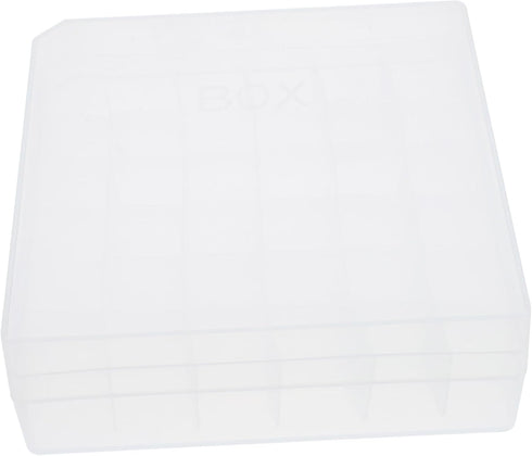 Mobestech Plastic Storage Box, 5.59X5.59X1.97 inches, Portable Sample Vial Case for Labs Storage