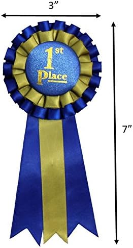 Premium Award Ribbons, Blue, Red, White - 1st, 2nd, 3rd Place, 1 Set (3 Ribbons) for Winners