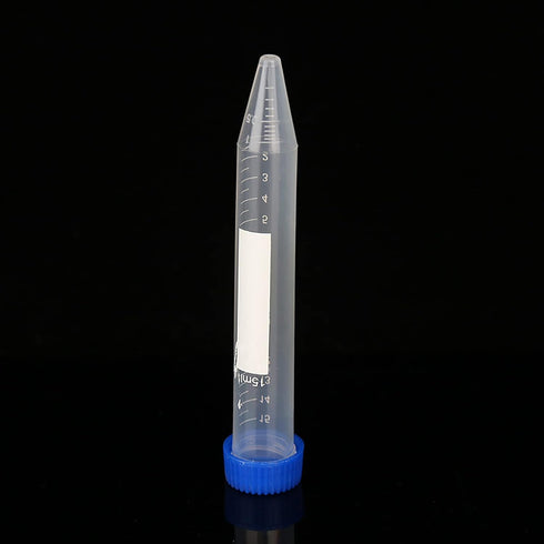 Conical Centrifuge Tubes, 15ml, 100 Pcs Sterile Plastic with Screw Caps, Graduated Test Container, Non-Pyrogenic