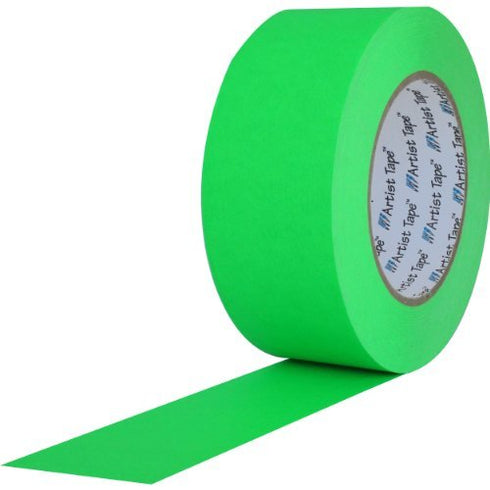 ProTapes Artist Tape Flatback Printable Paper Board Tape, 60 yds x 1" Width, Fluorescent Green (Pack of 1)