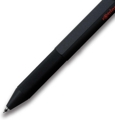 Rotring 600 3-in-1 Multicolor Pen and Mechanical Pencil - Silver Barrel, Brass Mechanism, Fine Point Tips