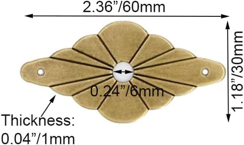 Tiazza 10Pcs Brass Backplate Washers - Classical Furniture Decoration Gasket Brass Hardware Accessories (Bronze)