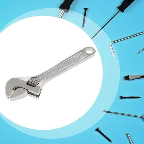 Silver Open End Wrench, Steel 2.5inch Adjustable Spanner for Repairing, Mini Hand Tools, Keychain Accessories