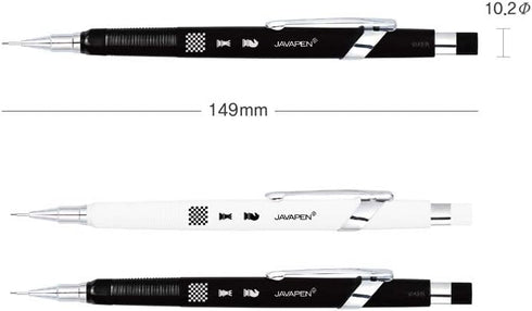 Java Pen Chess Triangle Mechanical Pencil Black and White + 0.5mm B Lead Refill
