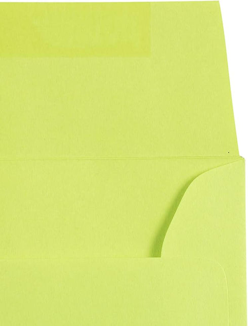 JAM PAPER 4Bar A1 Colored Invitation Envelopes - 3 5/8 x 5 1/8 - Ultra Lime Green - 50 Pack