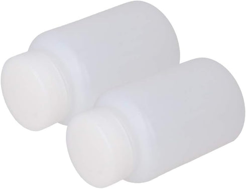 Othmro 2Pcs 100ml Empty Plastic Bottles, Lab Cylindrical Chemical Reagent Polyethylene Bottle, Wide Mouth Laboratory Reagent Bottle, Sample Sealing Liquid Storage Container White Translucent by Othmro