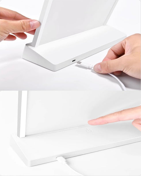 A4 LED Sign Holder Clear Sign Holder with LED Light Box, Table Menu Display Stand LED Menu Board (white light version T