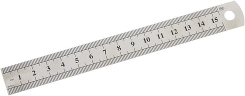 Silver Double-Sided Scale, Stainless Steel Straight Ruler, Measuring Tool for School Office Drafting Supplies