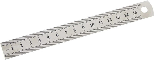Silver Double-Sided Scale, Stainless Steel Straight Ruler, Measuring Tool for School Office Drafting Supplies