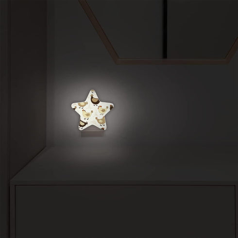 bisibuy Cute Chicken Night Lights Plug Into Wall Retro Fowl LED Nightlights with Dusk-to-Dawn Sensor Nightlight