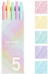 Kaco Pure Retractable Gel Ink Pens, Macarons Colored Ink, 0.5mm Extra Fine Point, 5-Pack