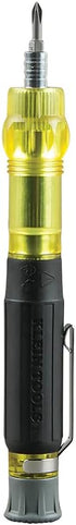 Klein Tools 32613 Multi-Bit Screwdriver: Precision HVAC 3-in-1 Pocket Screwdriver with Phillips, Slotted, and Schrader