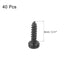 uxcell M2 Hex Socket Head Cap Self-Tapping Screw, 40Pcs M2x8mm 304 Stainless Steel, Hex Drive, Black