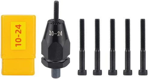 Pneumatic 10-24 Self-Locking Rivet Nut Gun Head with 5pcs Replacement Mandrels for Rivet Nut Tool