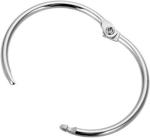 KINGFOREST 100-Pack 1 Inch Nickel Plated Binder Rings, Heavy Duty Metal Book Rings for Index Cards, DIY Journals