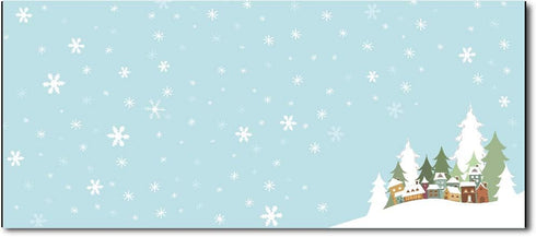 Christmas Envelopes #10 Letter Size - 80 Holiday Envelopes (Winter Village)