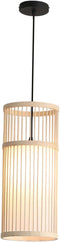 SEWACC Natural Chandelier Chinese Style Pendant Light with Retro Rattan Weave Japanese