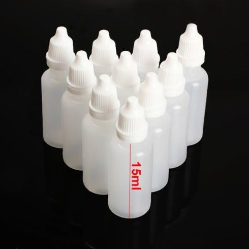 Clear Plastic Empty Squeezable Dropper Bottles 50 Pcs - 5ml/10ml/8ml/15ml/20ml/30ml/50ml with Caps (15ml)