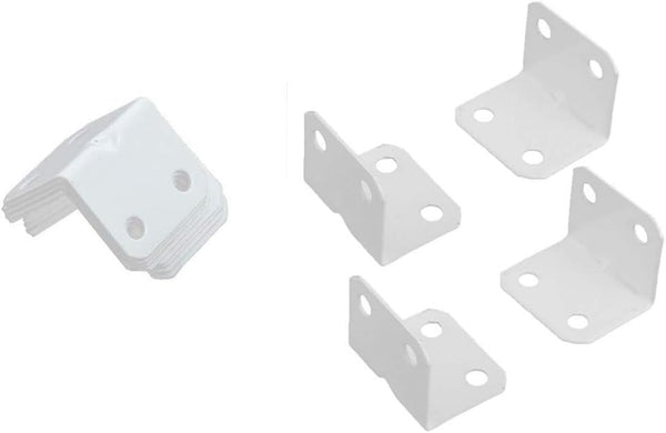 BLS Metal L Shape Door Window Shelf Corner Brace Right Angle Bracket White