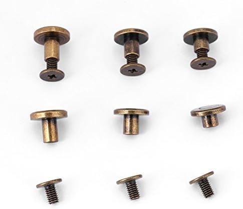 20pcs Metal Rivet Flat Head Copper Brass Screws Nuts Nails for Leather Accessories (8mm)