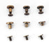 20pcs Metal Rivet Flat Head Copper Brass Screws Nuts Nails for Leather Accessories (8mm)