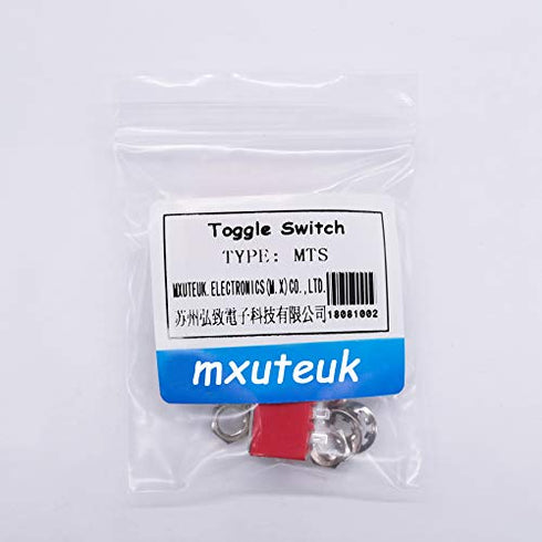 mxuteuk 2pcs Miniature Toggle Switch MTS-402 12 Terminal 4PDT Car Dash ON/ON 5A 125V 2A 250V