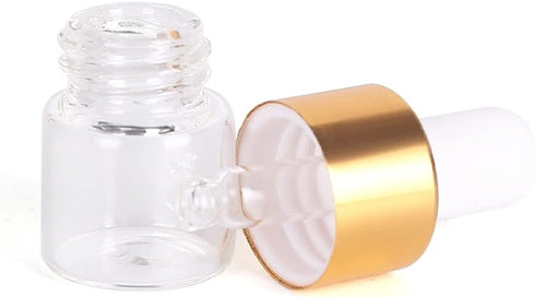 50 Clear Glass Dropper Bottles, 1/3/5ML Essential Oil Tincture Bottles with Measuring Pipette and Lid